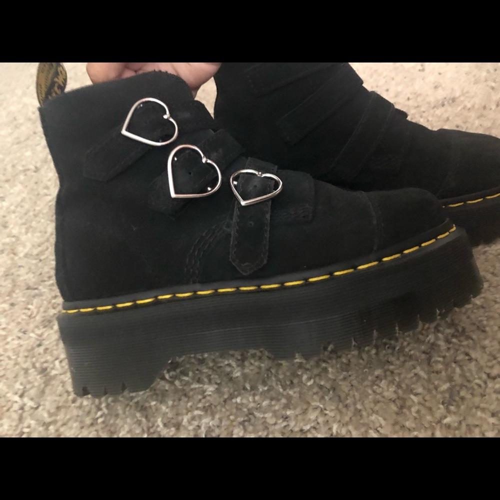Lazy Oaf x Dr. Martens Black Heart Buckle Boots